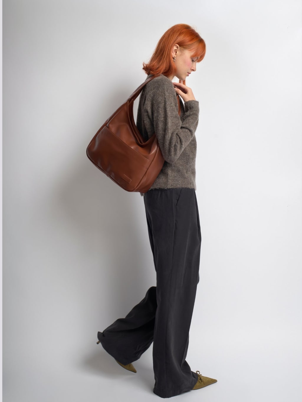 Retro Hobo Shoulder Bag Large PU Leather Tote
