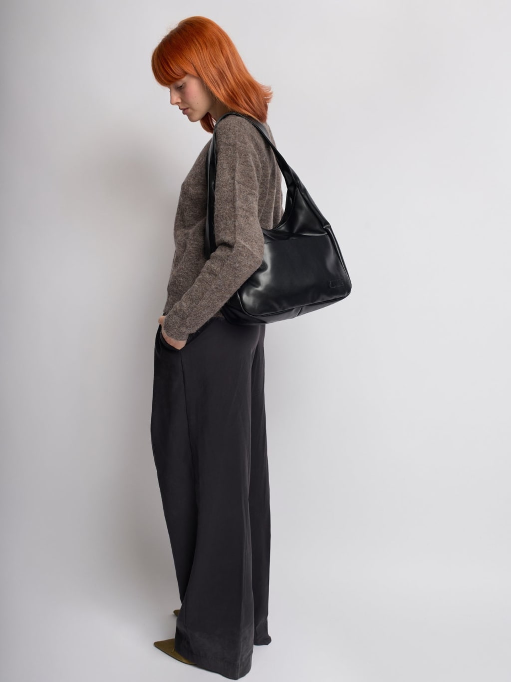 Retro Hobo Shoulder Bag Large PU Leather Tote